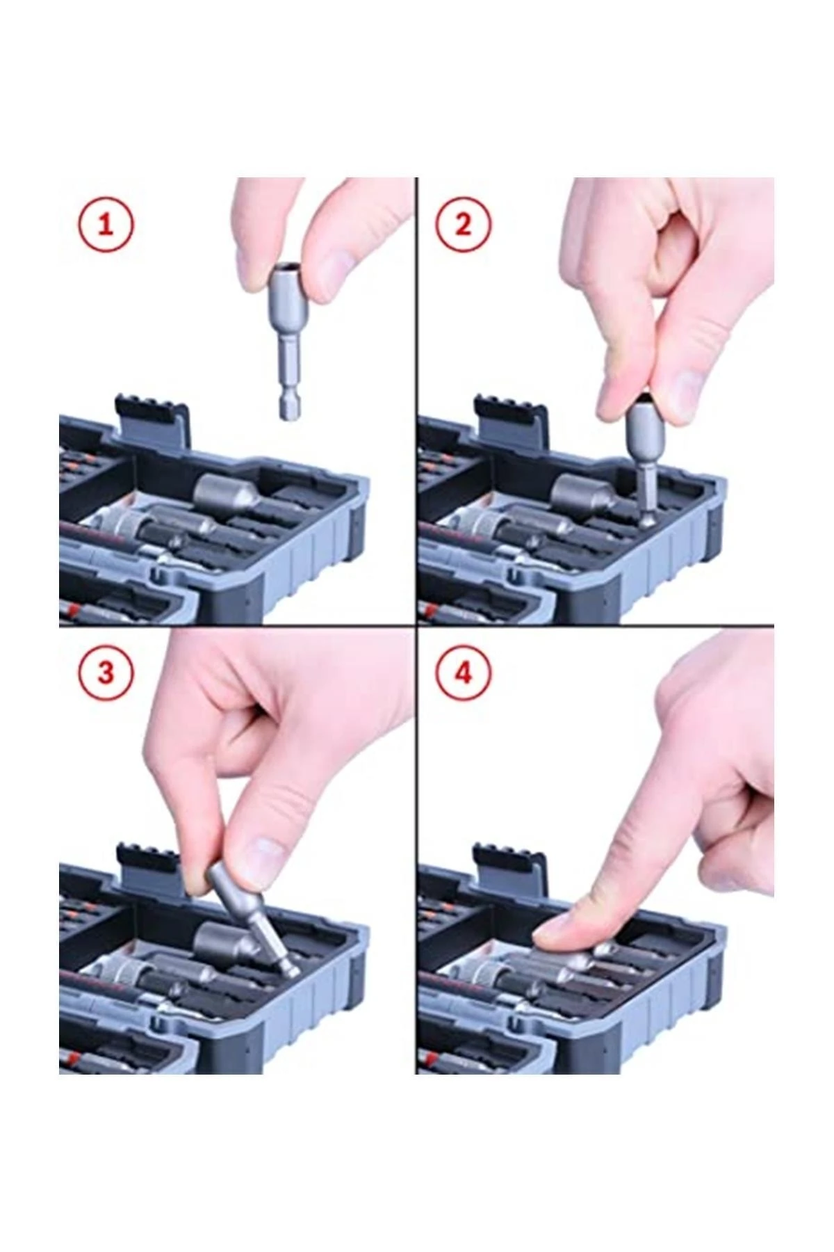 Professional Vidalama Ucu Seti, Gri, 43 Adet, Extra-hard Tornavida Ucu Ve Lokma Anahtarı Seti