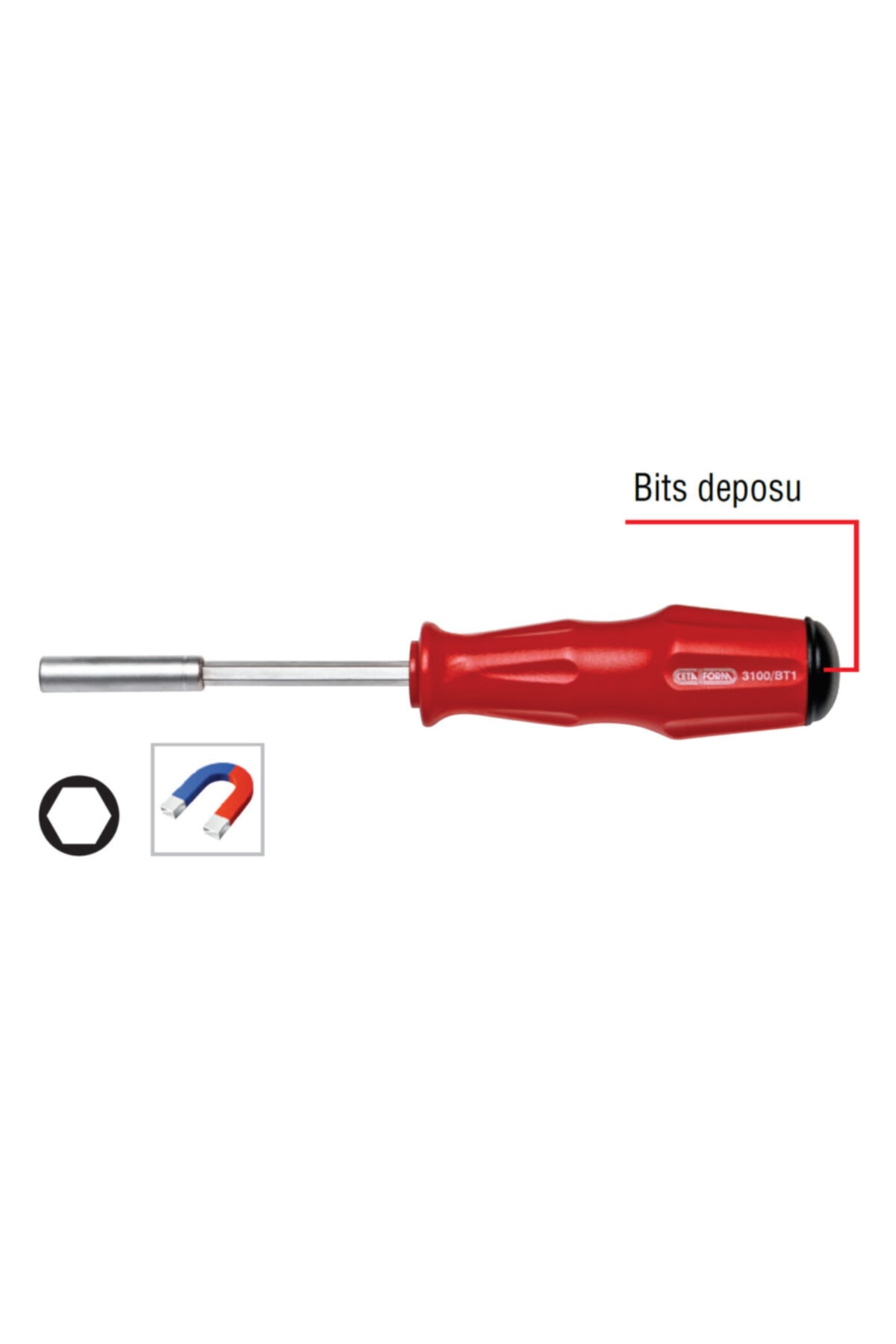 CETA FORM 3100/bt1 Depolu Bits Tutucu Tornavida 1/4'x100 Mm