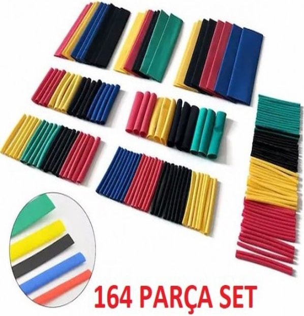 164 Parça Set Isıyla Daralan Makaron Kablo Koruyucu Kılıf Kablo Tamir Kiti
