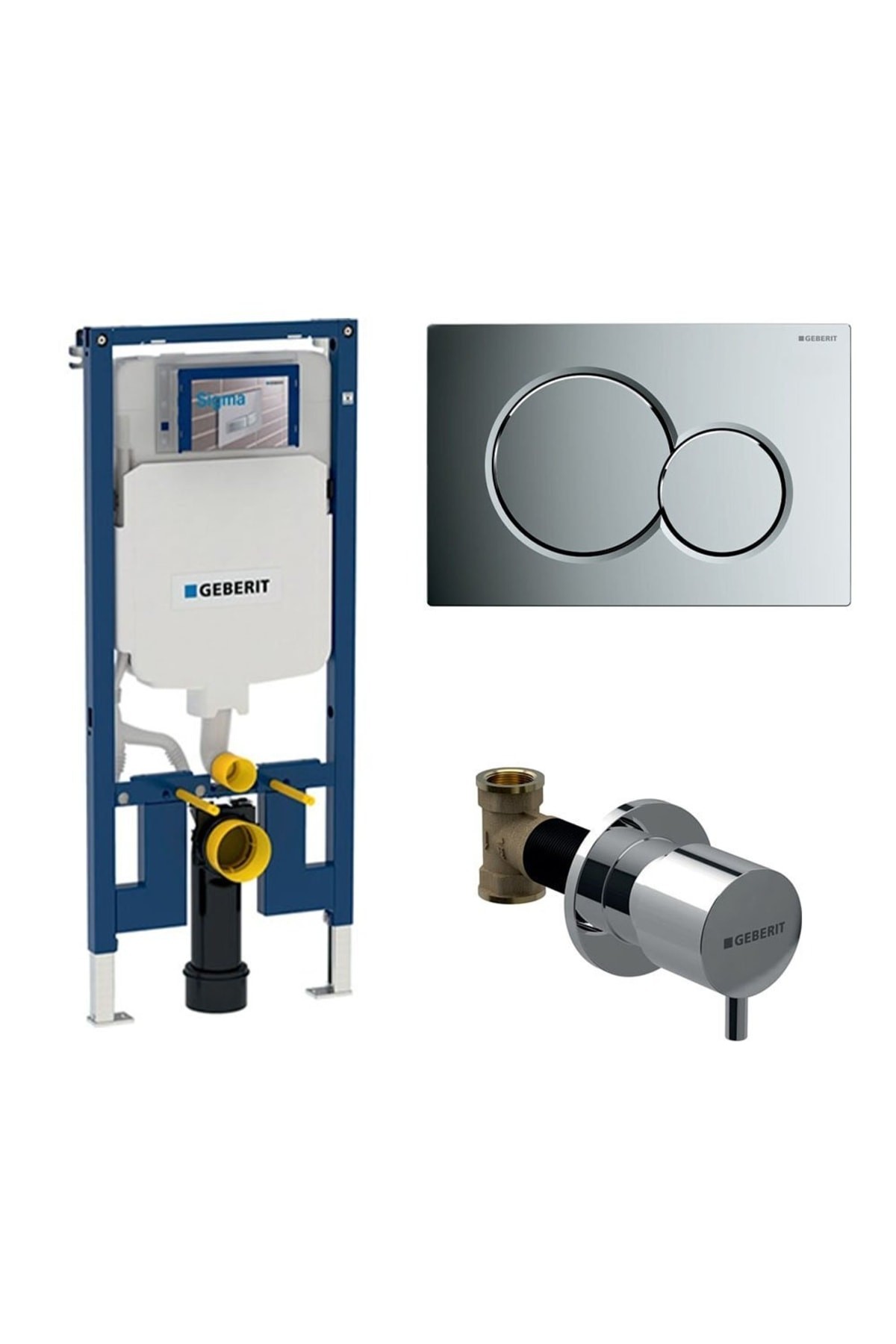 Sigma 8 Cm Duofix Duvar Içi Gömme Rezervuar Seti (parlak Krom Panel)