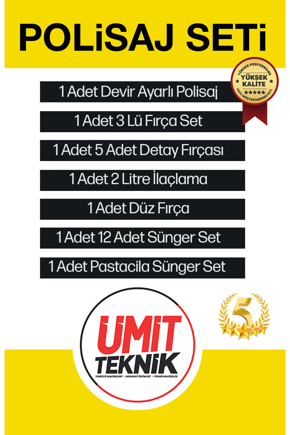 Full Detay 30 Parça 6 Kademe Ayarlı Polisaj Makinesi Koltuk Yıkama Zımpara Pasta Cila Takım