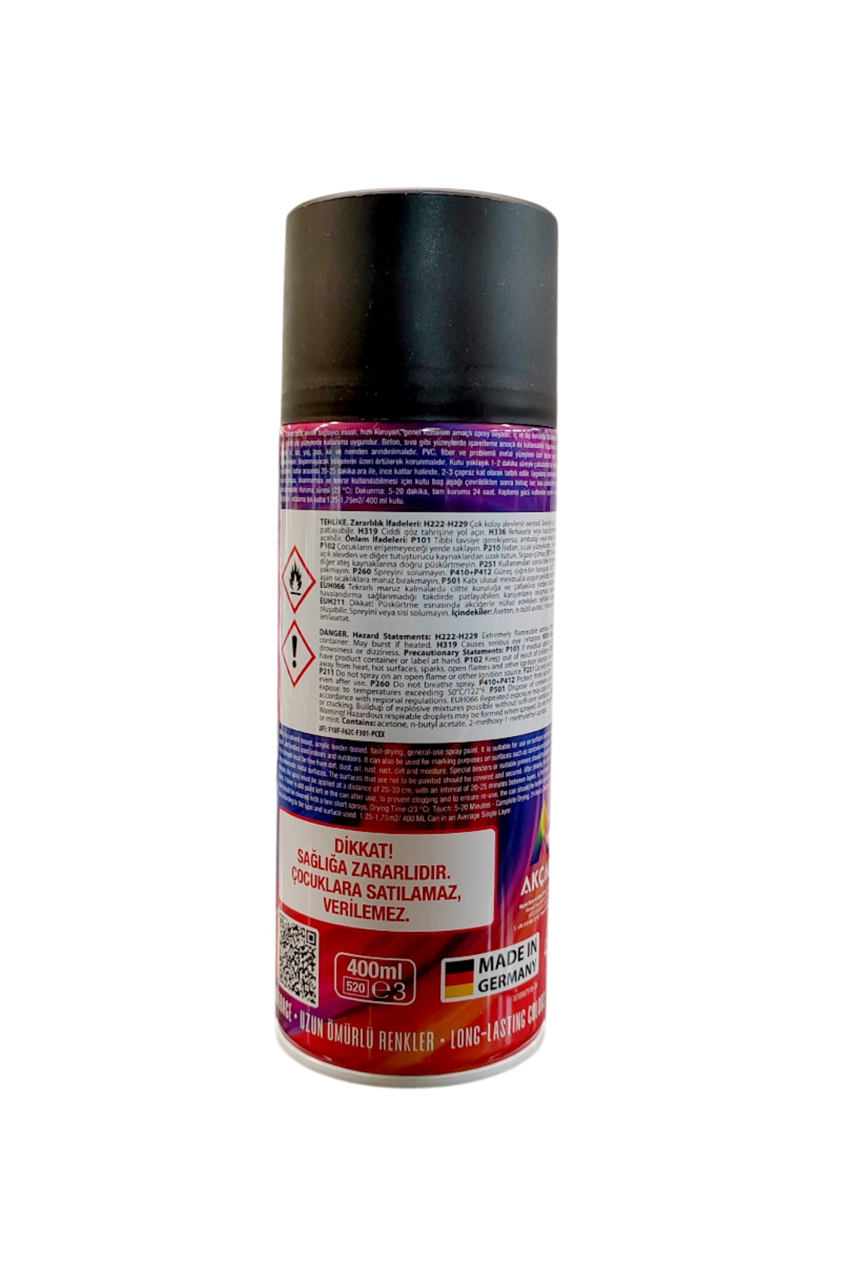 Vual Akrilik Mat Siyah Sprey 400 ml - RAL 9005