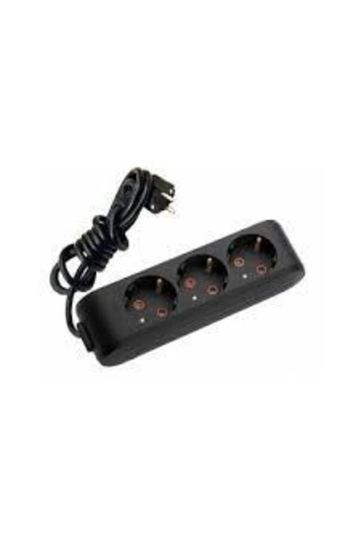 3 Lü Topraklı Çocuk Korumalı Siyah Priz 3 Metre