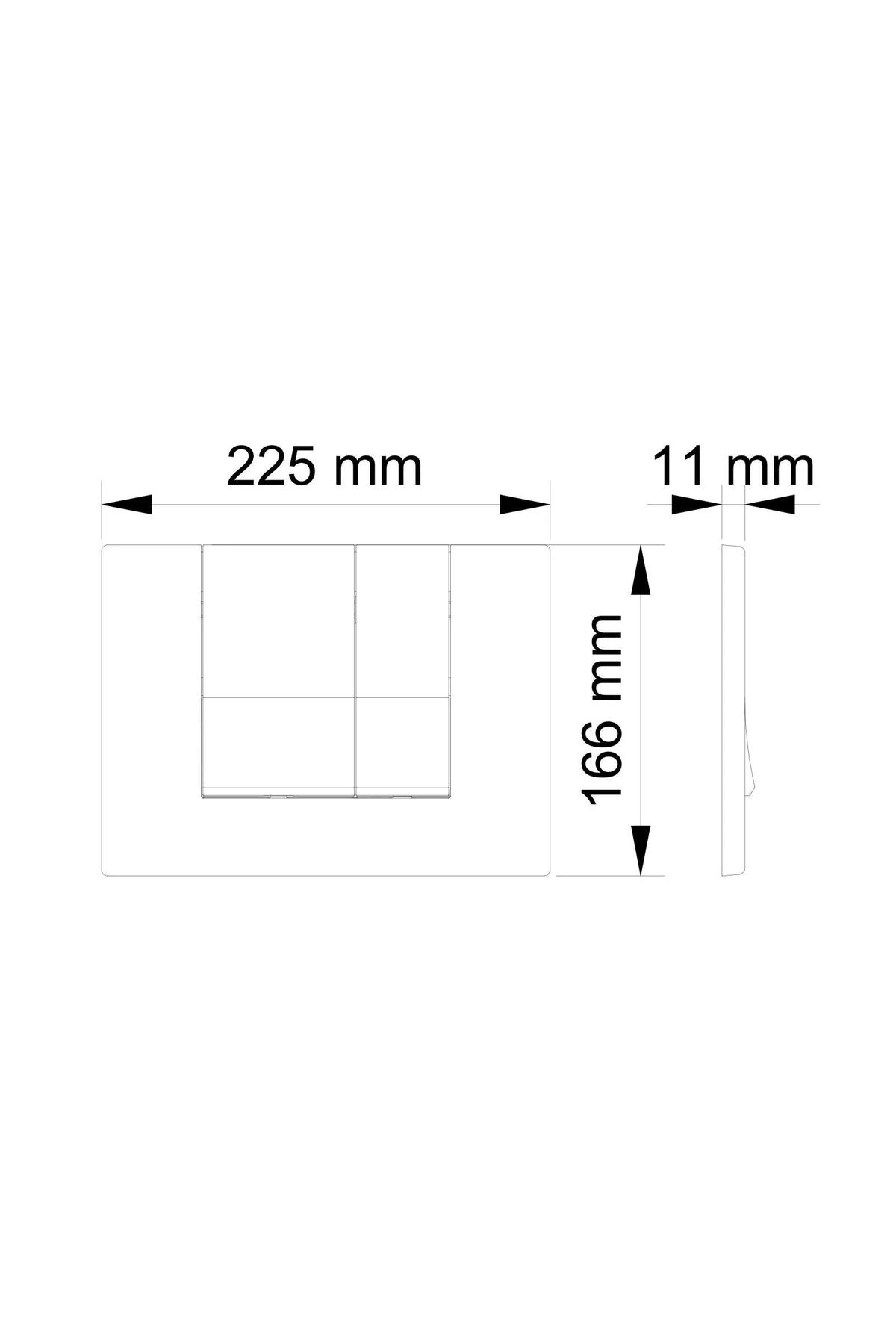 Alinda Parlak Krom Gömme Rezervuar Kumanda Paneli Basma Butonu 227.002