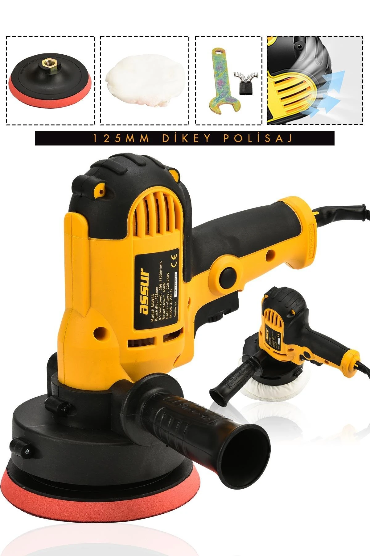 450w Elektrikli 125 mm Dikey Polisaj Zımpara Makinesi