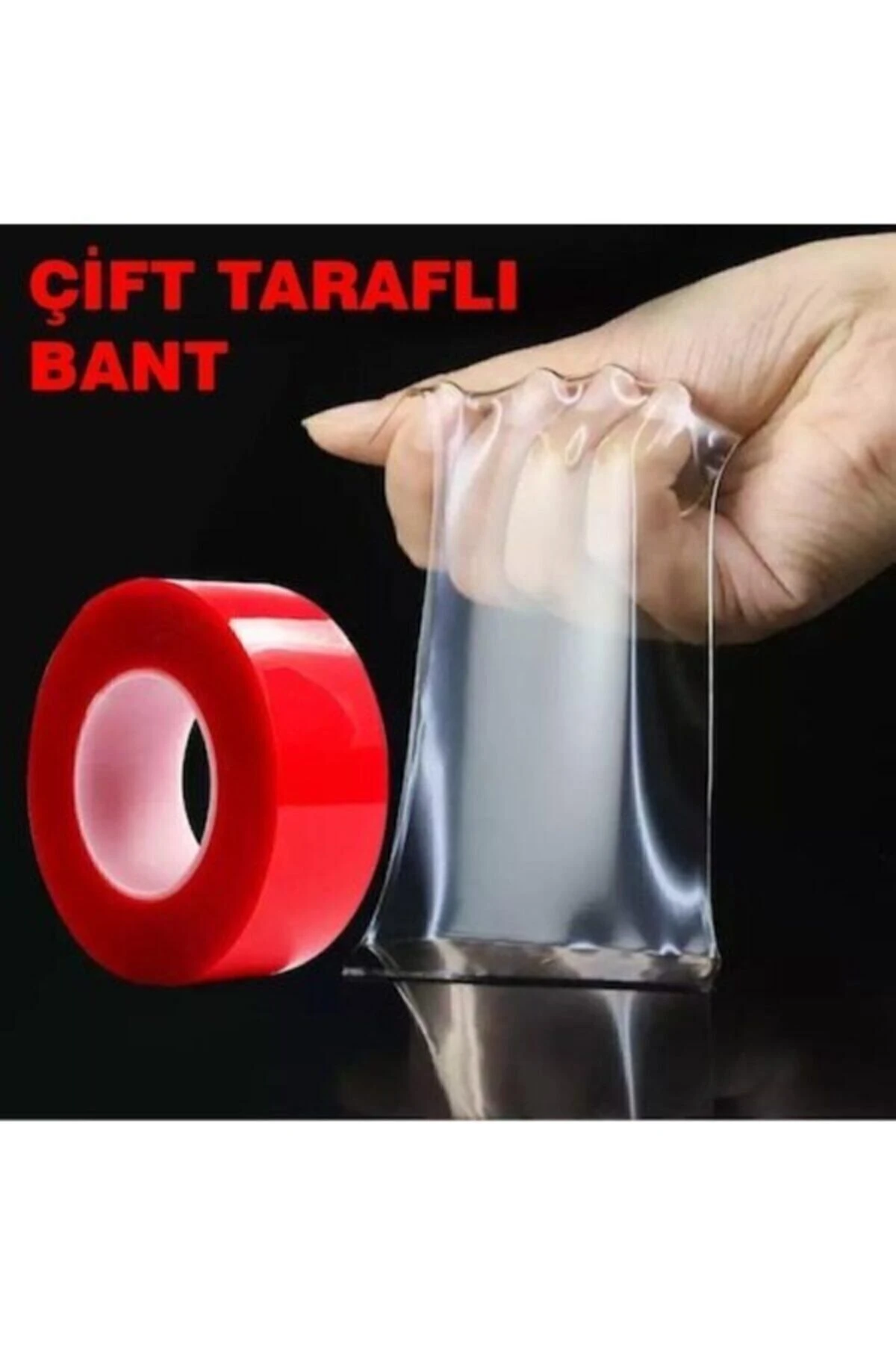 Çift Taraflı Bant Şeffaf Silikon Bant Güçlü Yapıştırıcı Montaj Bandı 10mm X 5 Metre