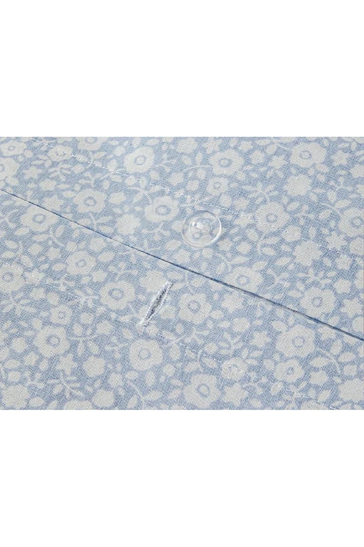 Liberty Blossom Kolay Ütülenir Çift Kişilik Nevresim Takımı 200x220 Cm Mavi