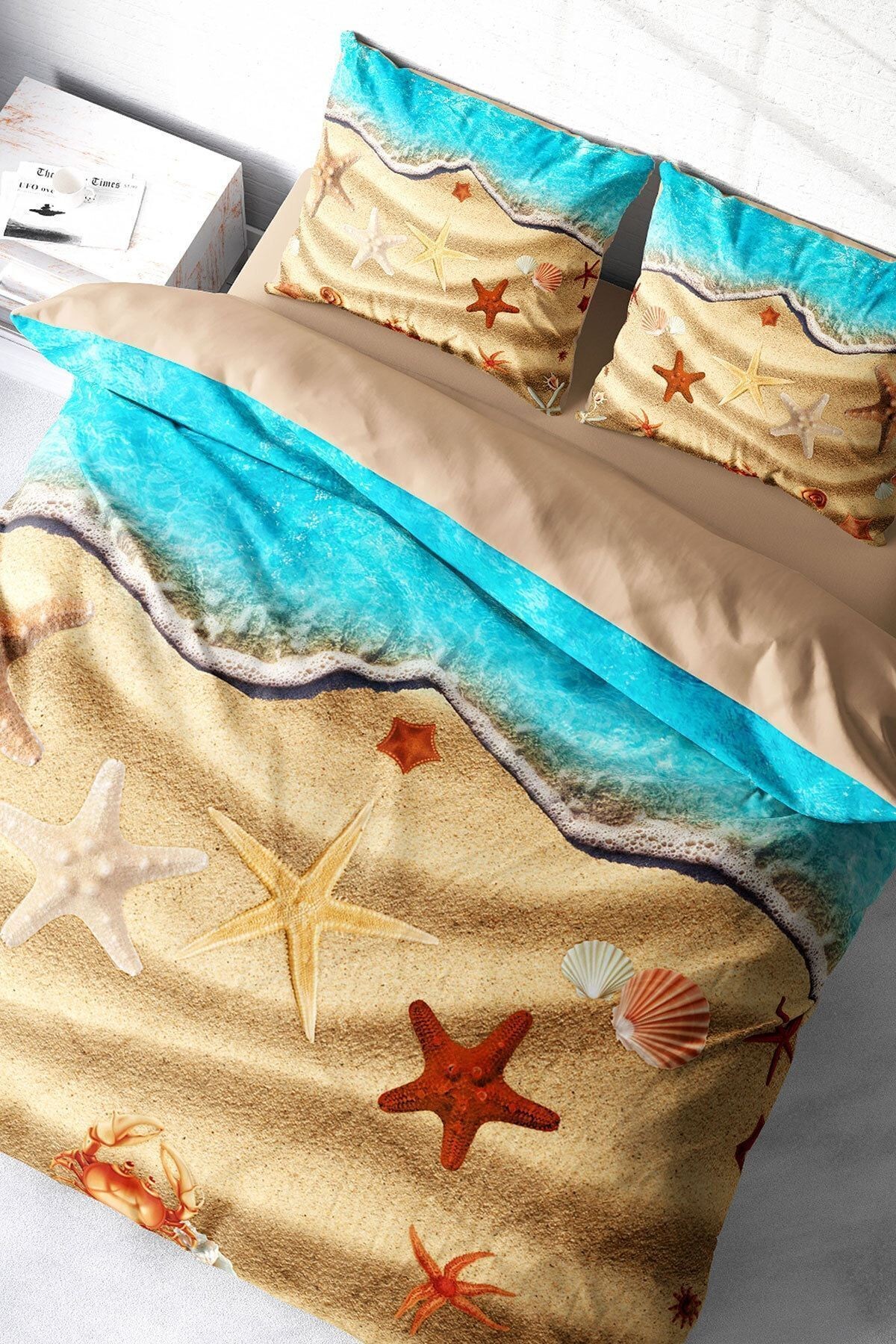 Beach Stars 3d Baskılı Çift Kişilik Nevresim Takımı