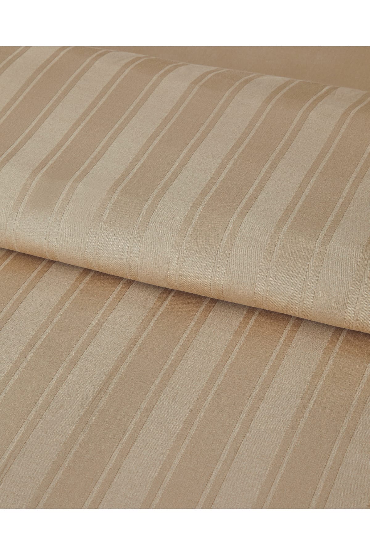 Lior Çizgili Pamuk Saten King Size Nevresim Takımı 240x220 cm Gold