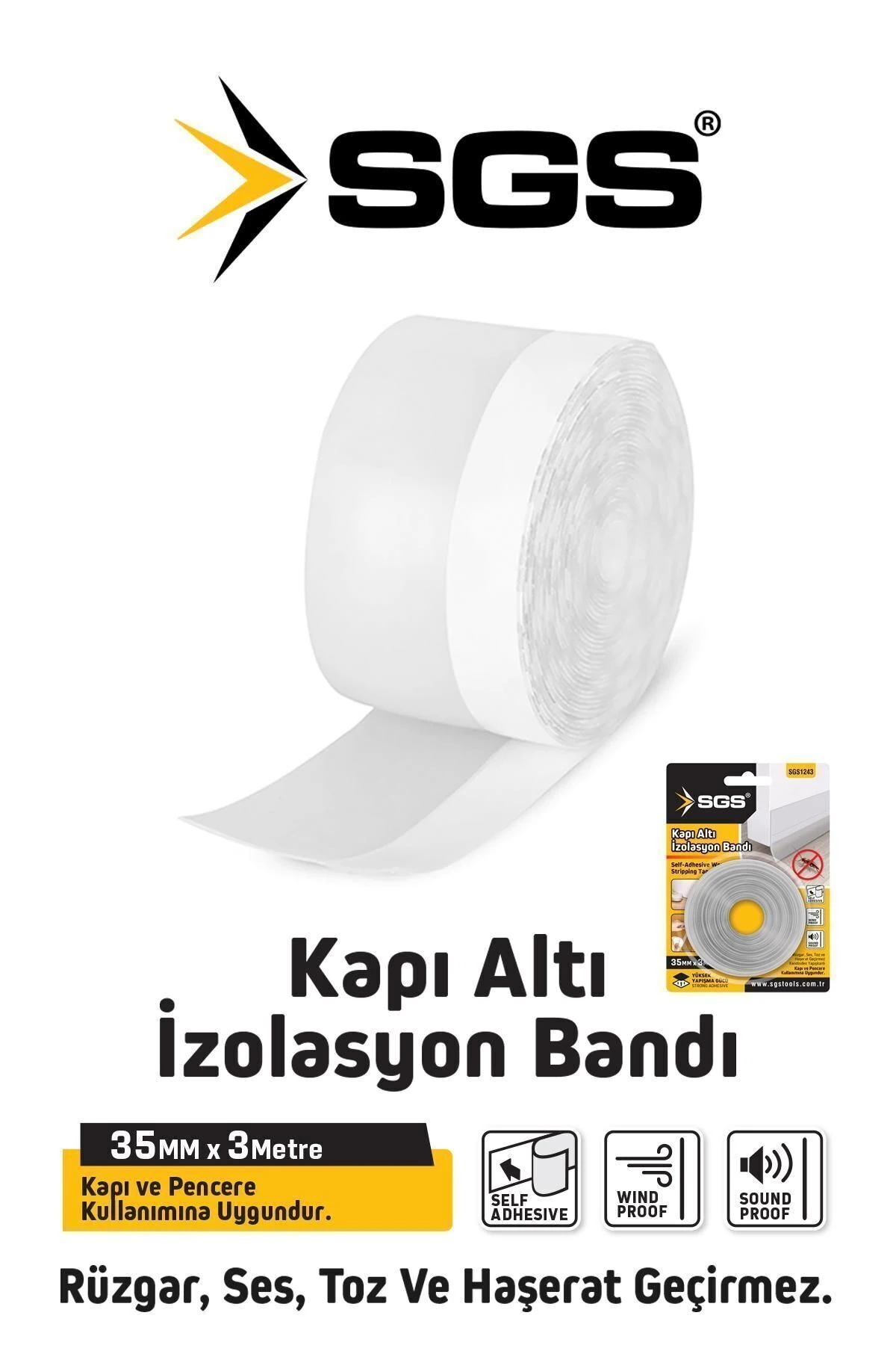 Kapı Altı Izolasyon Bandı 35mm X 3 Metre – Isı Ve Ses Yalıtımında Pratik Çözüm!