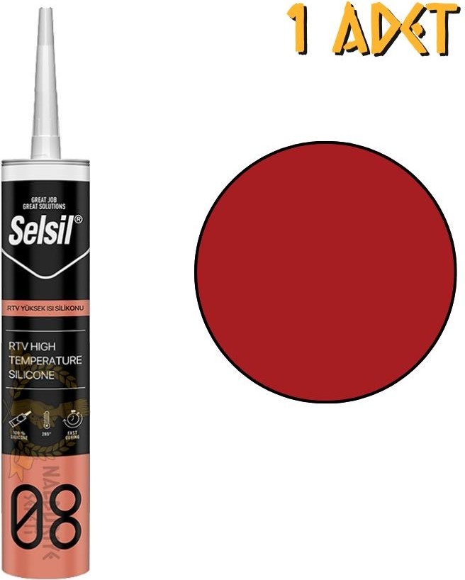 Rtv 250 Derece Dayanıklı Isı Silikonu Kırmızı 310 Ml.