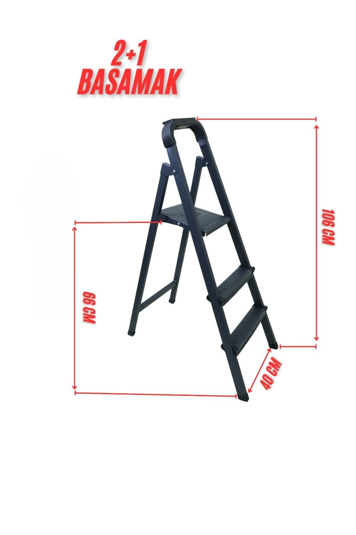 Hafif ve Sağlam 2+1 Katlanır Sac Merdiven – Evdeki Küçük Yardımcın!