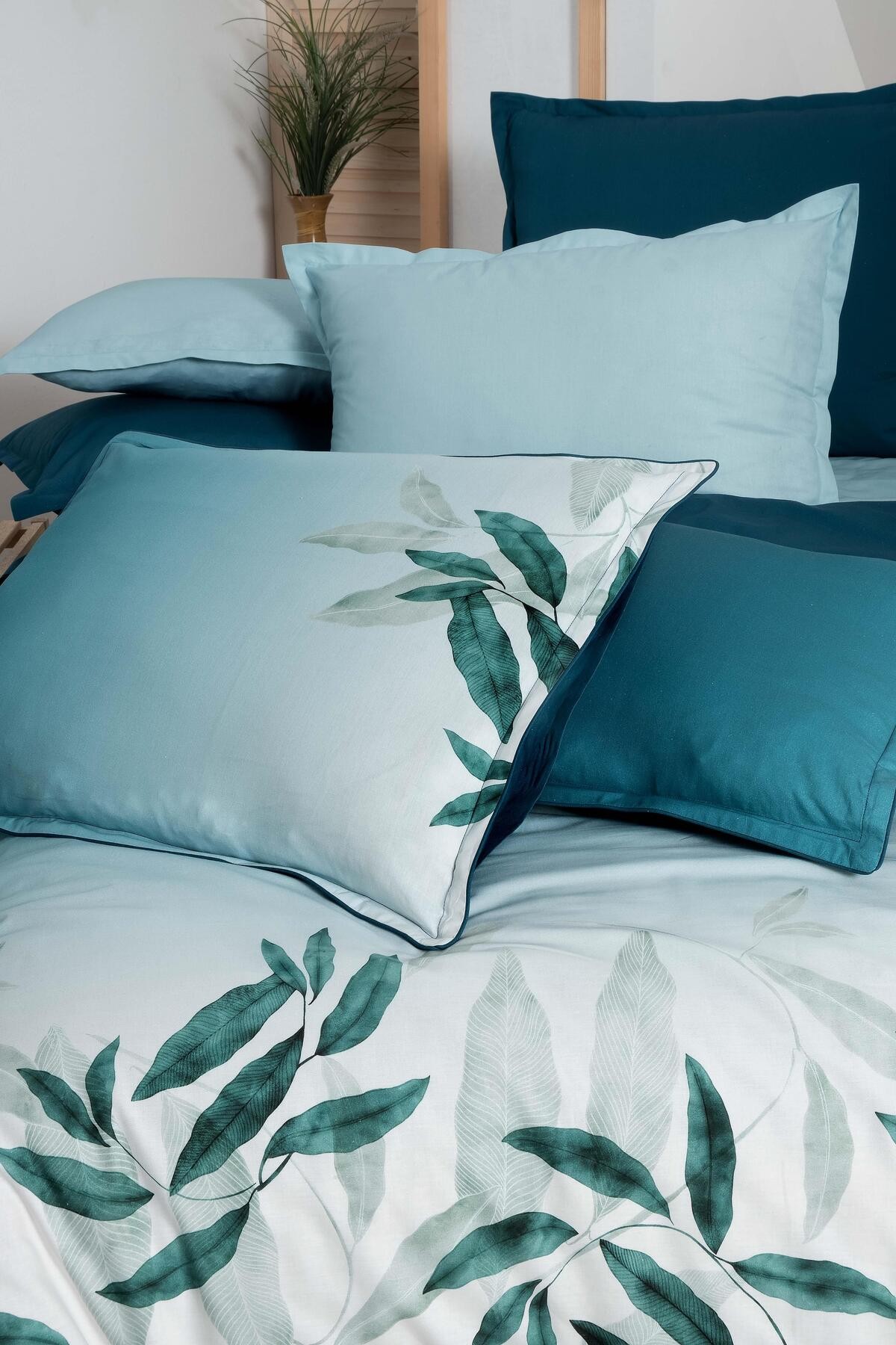 Eddy Fancy Poplin Nevresim Takımı King Size V1-mavi