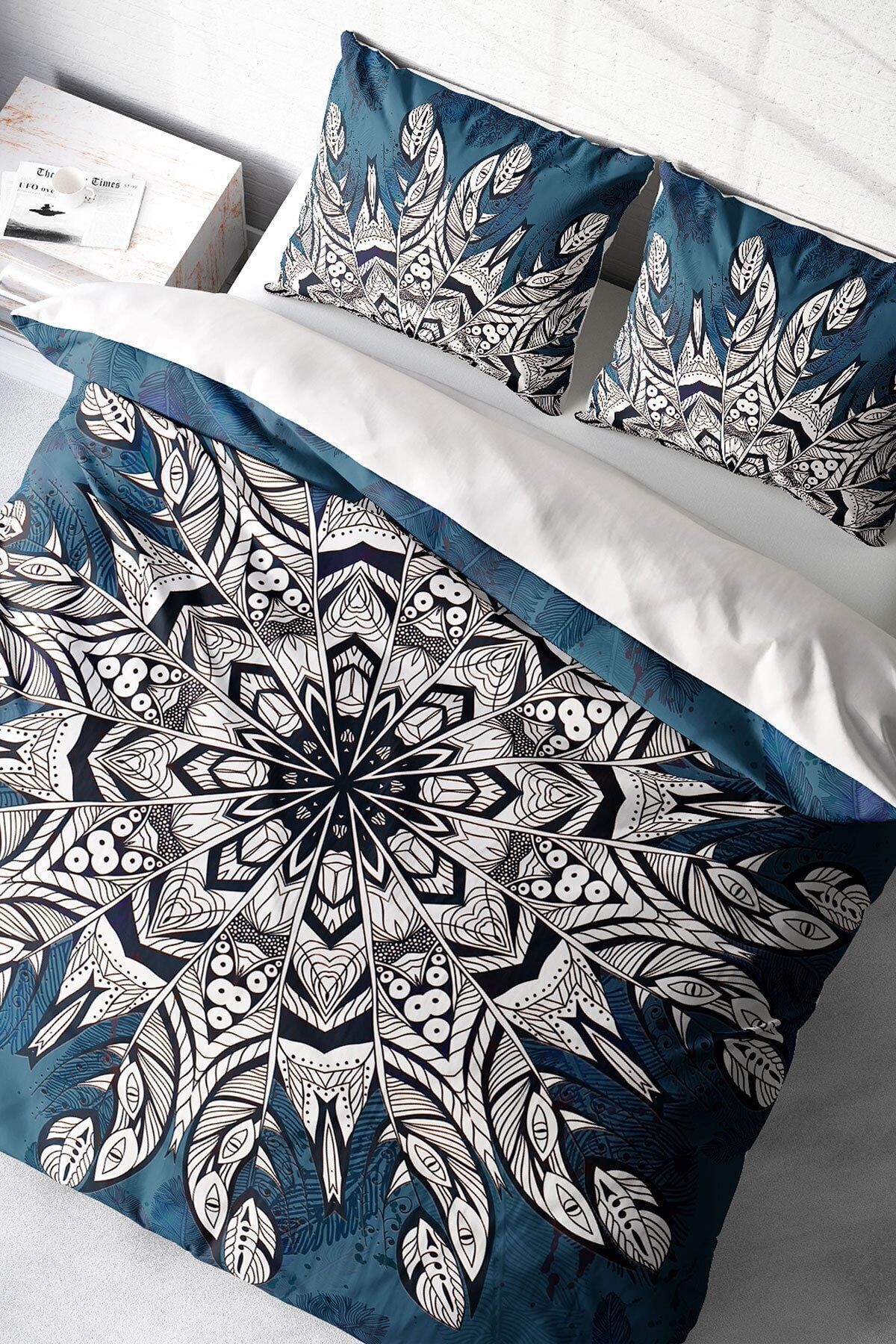 Nevresim Takımı %100 Doğal Pamuk Çift Kişilik 3d Digital Ethnic Mandala3
