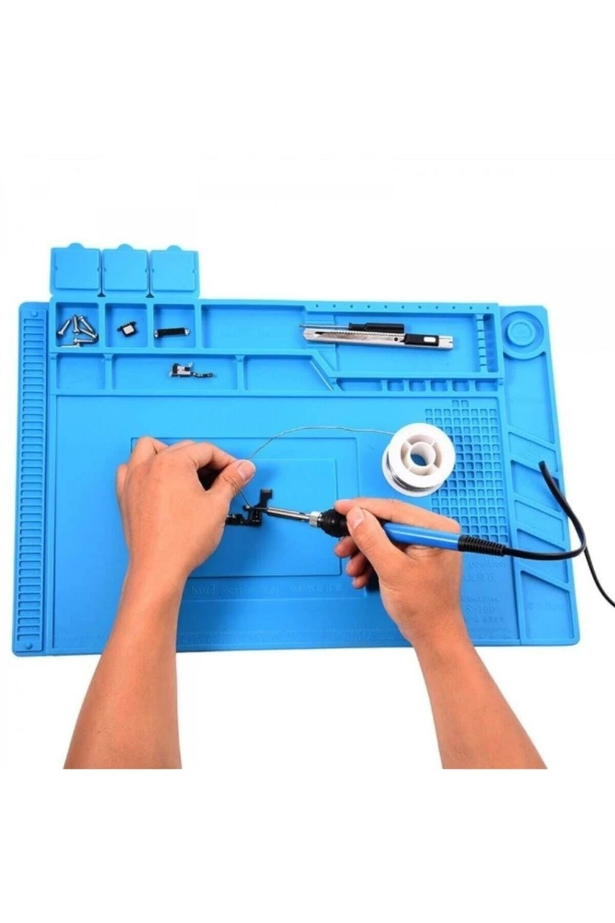 S160 Büyük Telefon Tamir Pedi Isıya Dayanıklı Silikon Mıknatıslı Anti Statik Kokusuz Tamir Pedi