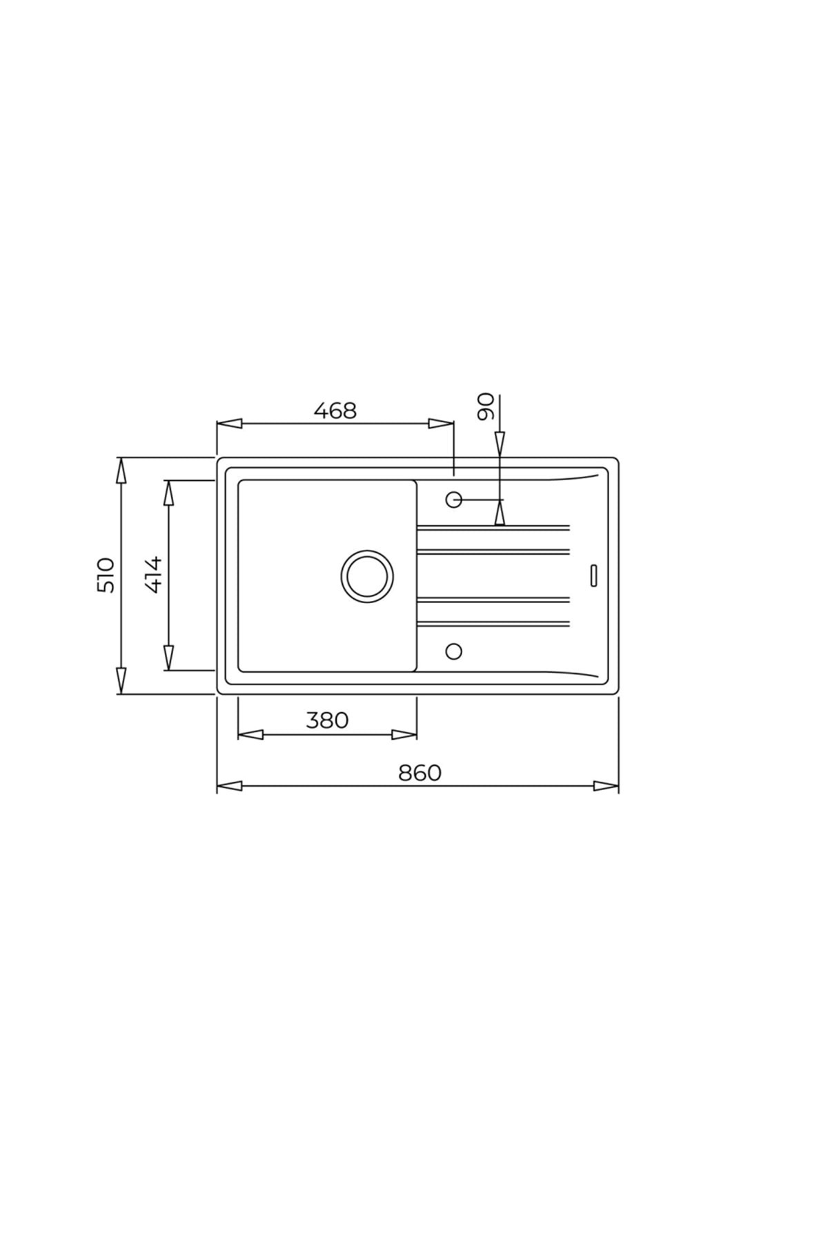 Stone 50 B-tg Metallic Black Granit Eviye