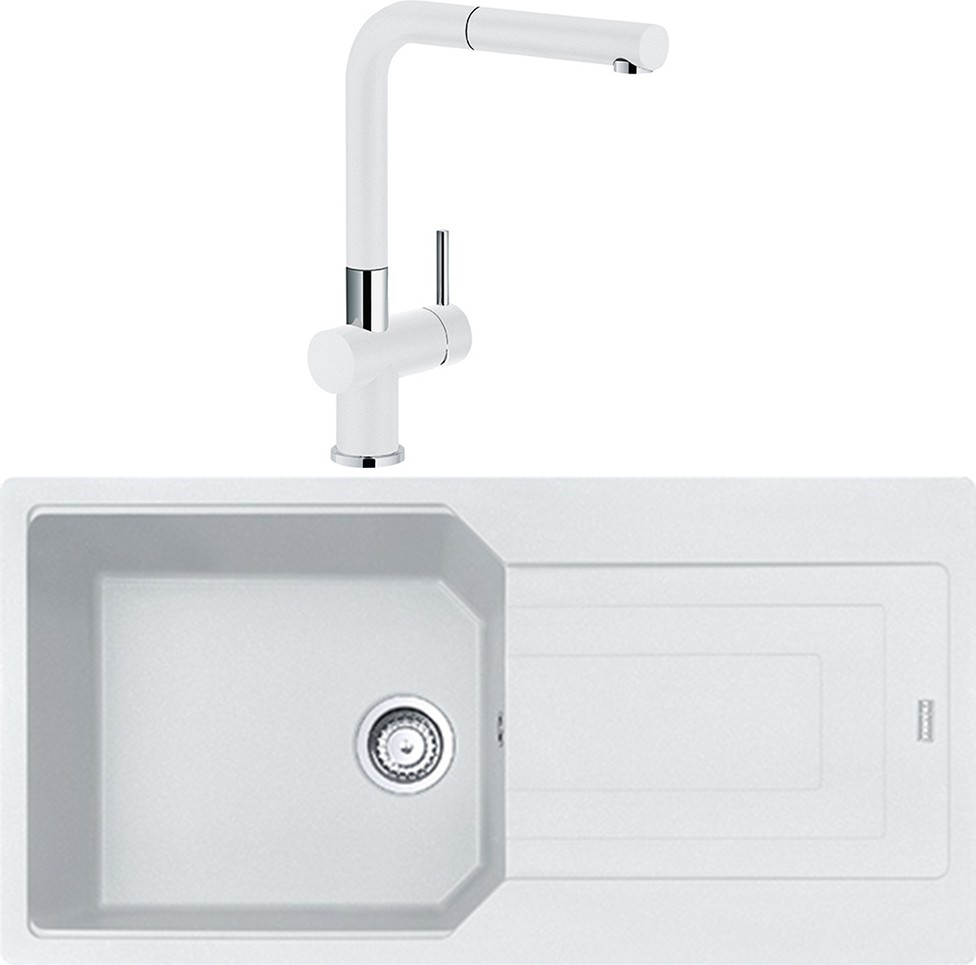 Urban Ubg 611-100 Tek Gözlü Granit Eviye + Active Plus Doccia Armatür (Bianco)