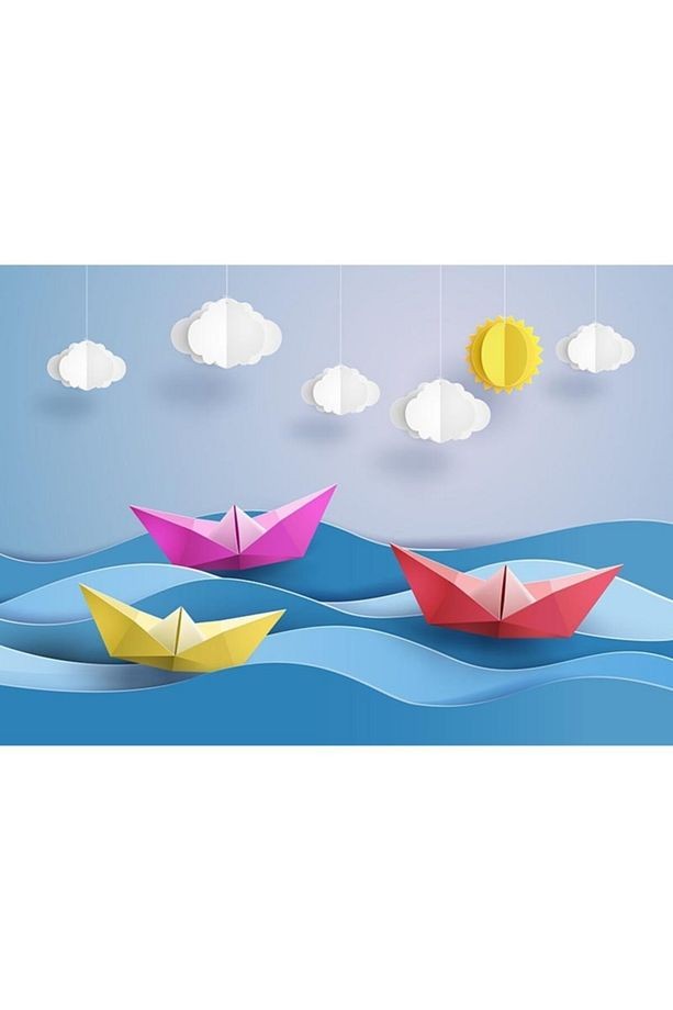3 Boyutlu Deniz Ve Tekne Duvar Kağıdı