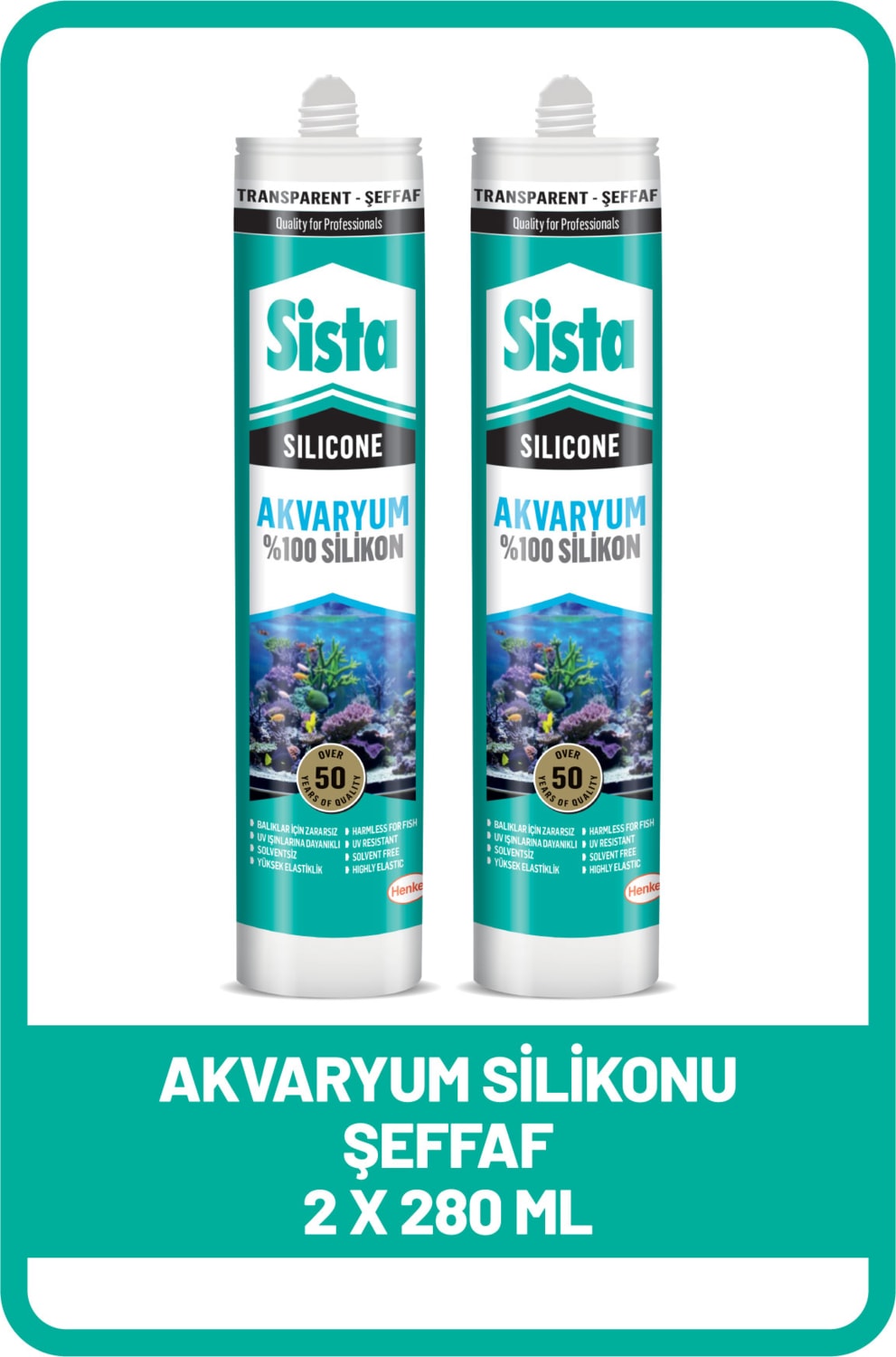 Akvaryum Silikonu Şeffaf 280 ml x 2 Adet