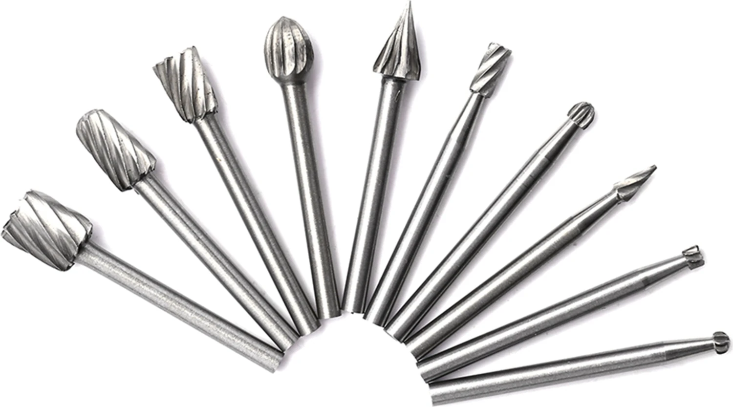 10 Adet Hss Tungsten Karbür Döner Kesme Çapak Seti Öğütücü Ucu 1/8 Inç (3mm) Shank Ağaç Işleme Oyma Aletleri (Yurt Dışından)
