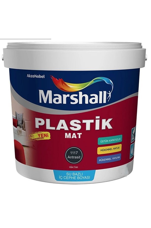 Plastik Mat Silinebilir Iç Cephe Boyası Antrasit 15 Lt