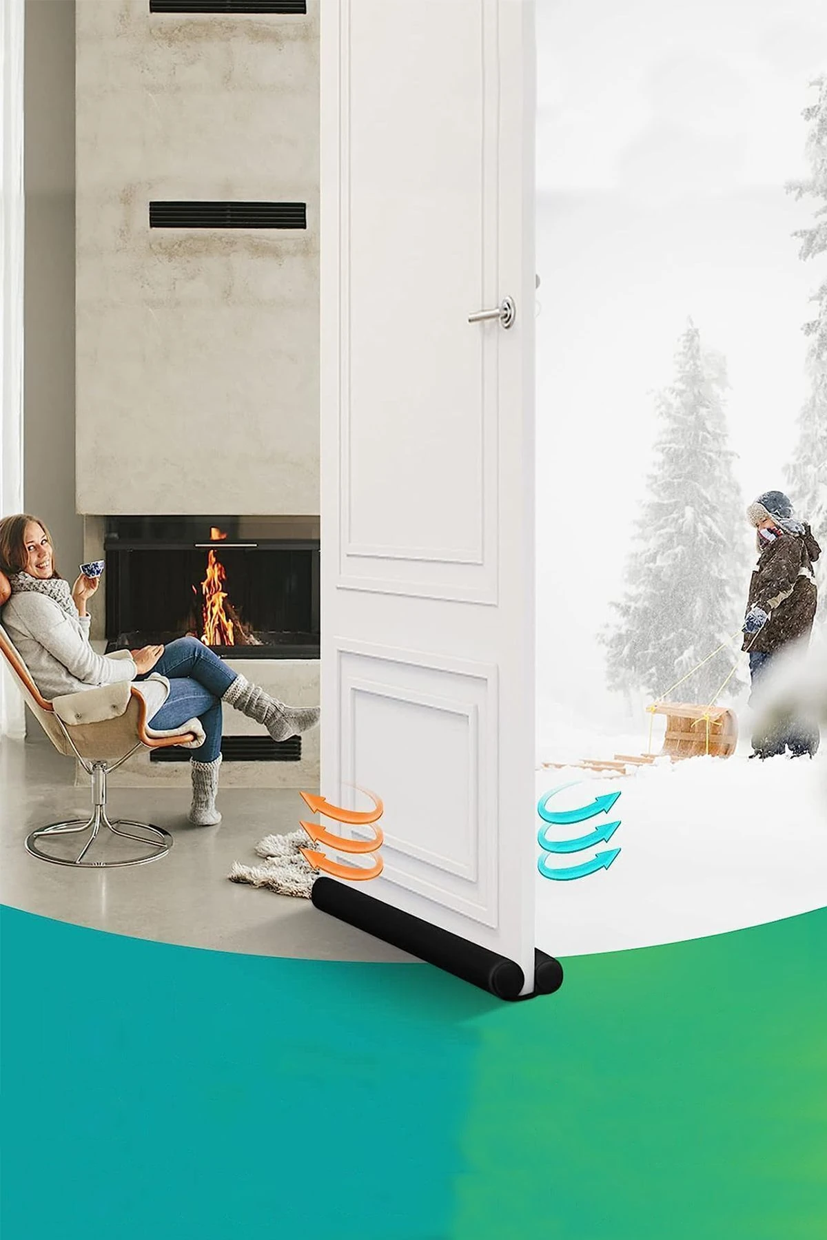 Kapı Altı Rüzgar Önleyici Süngeri Koruması Isı Yalıtım Rüzgarlık Toz Soğuk Sünger Stoper