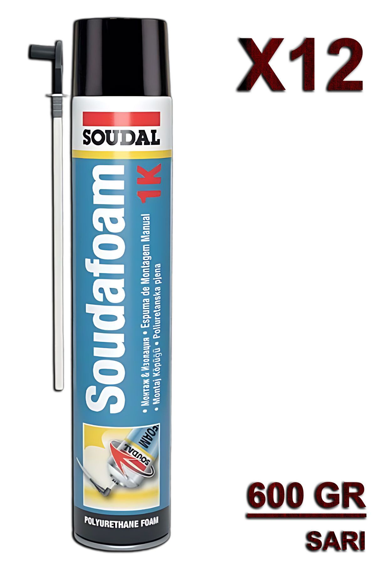 Soudafoam 1K Köpük Pipetli 600 Gr (12 Adet)