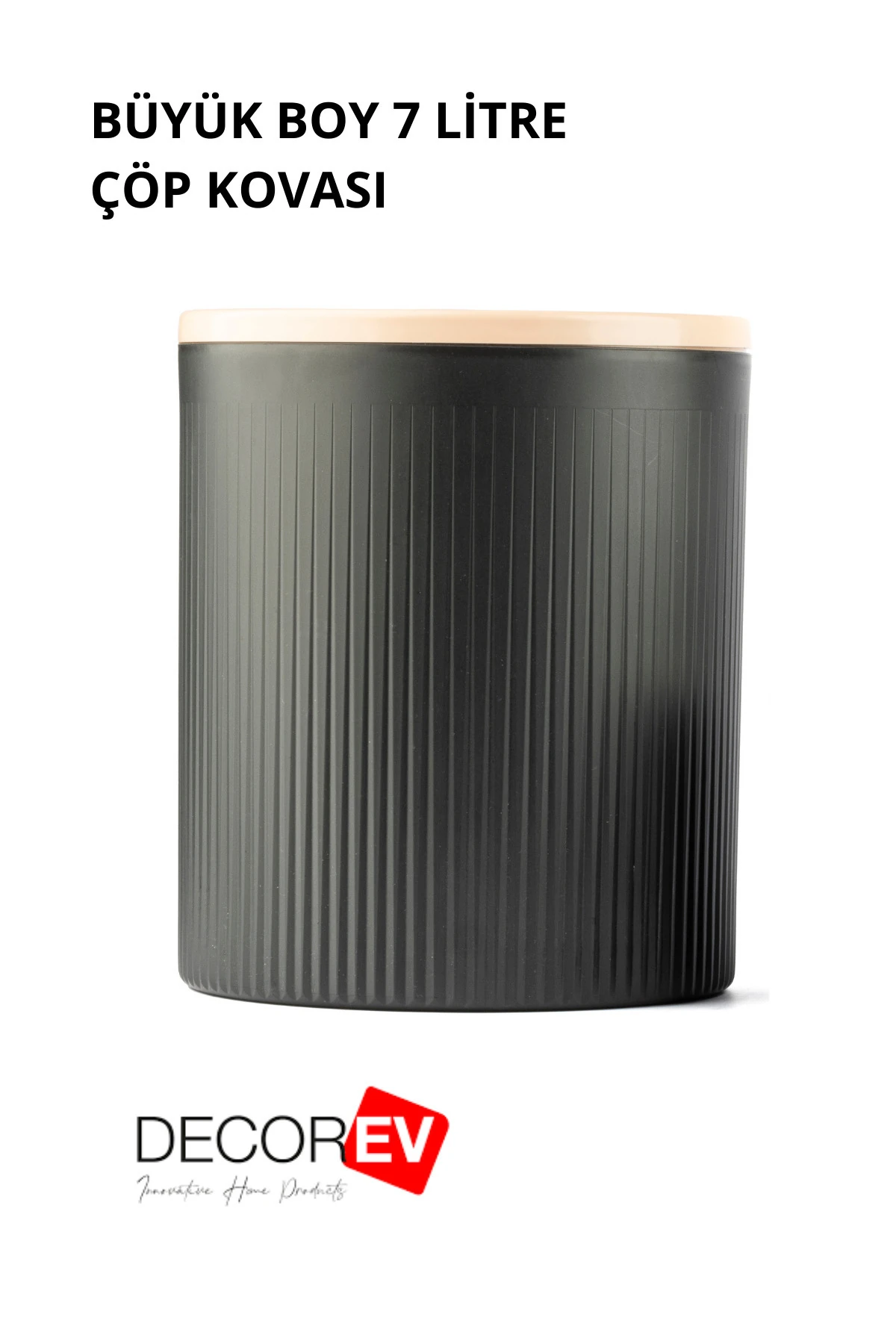 Büyük Çöp Kovası 7 Litre – Ofis, Mutfak Ve Banyo Lüks Kova