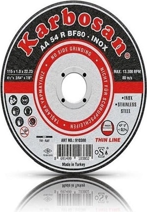 KARBOSAN 115*1.0*22.23 Inox Paslanmaz Çelik Kesici 25 Adet  910380 Thın Line