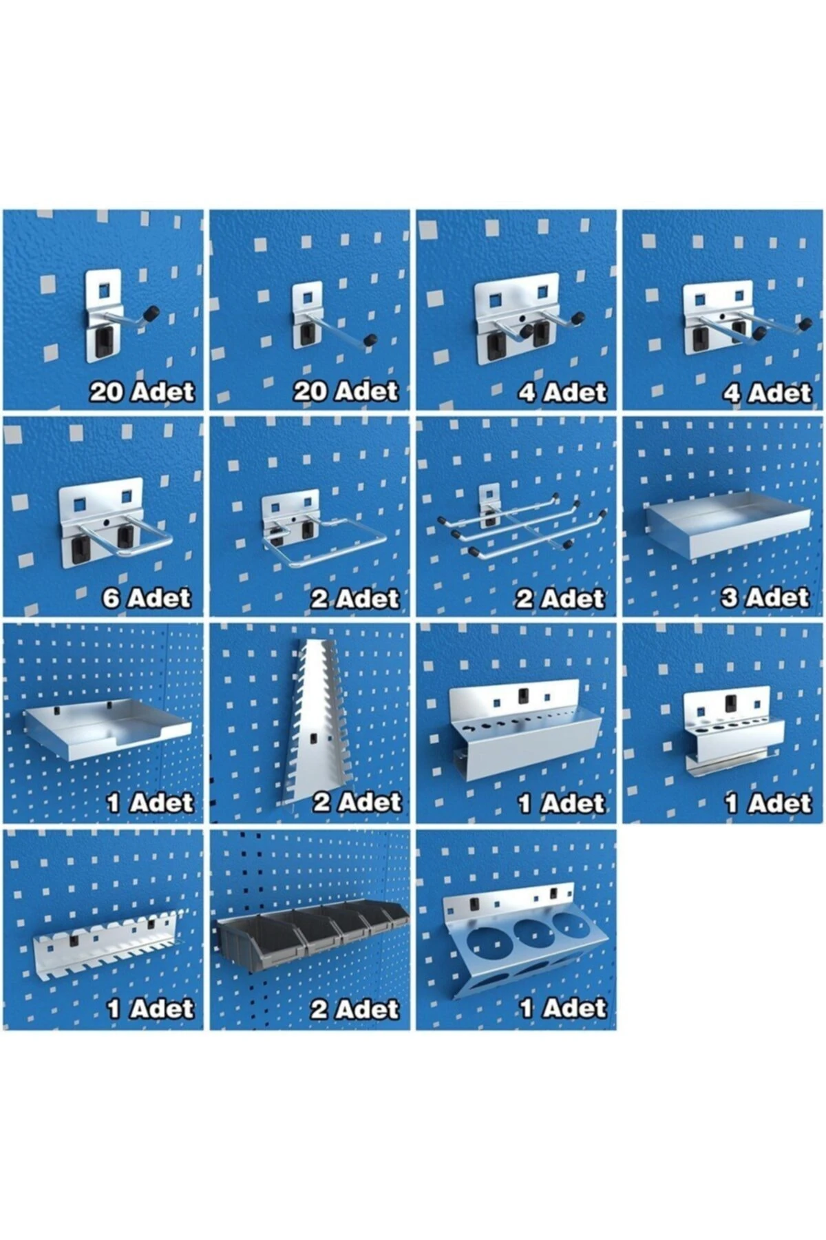 Profesyonel Delikli Takım Asma Panosu