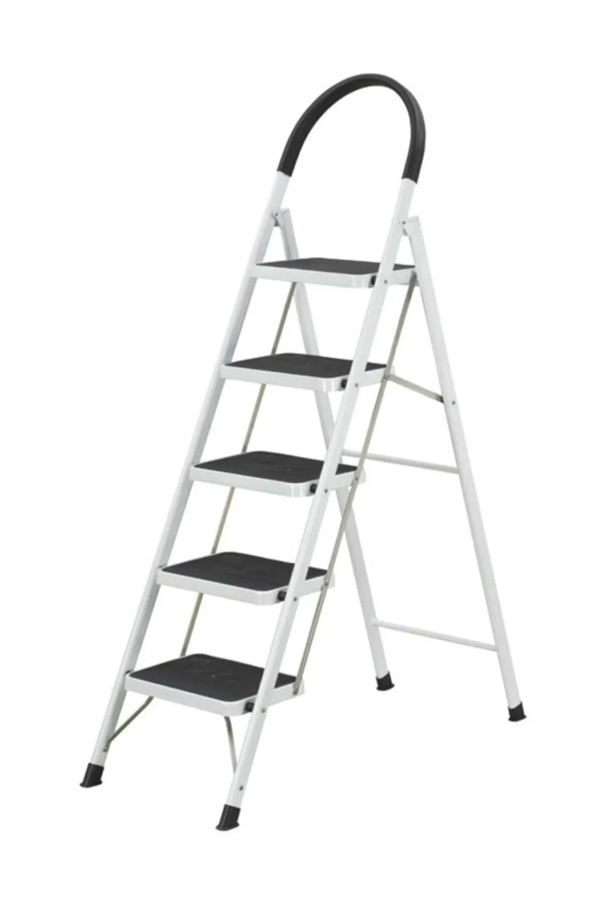 Metal 5 Basmaklı Katlanır Ev Ofis Merdiveni- Lüks Merdiven - Stabilit Metal Merdiven