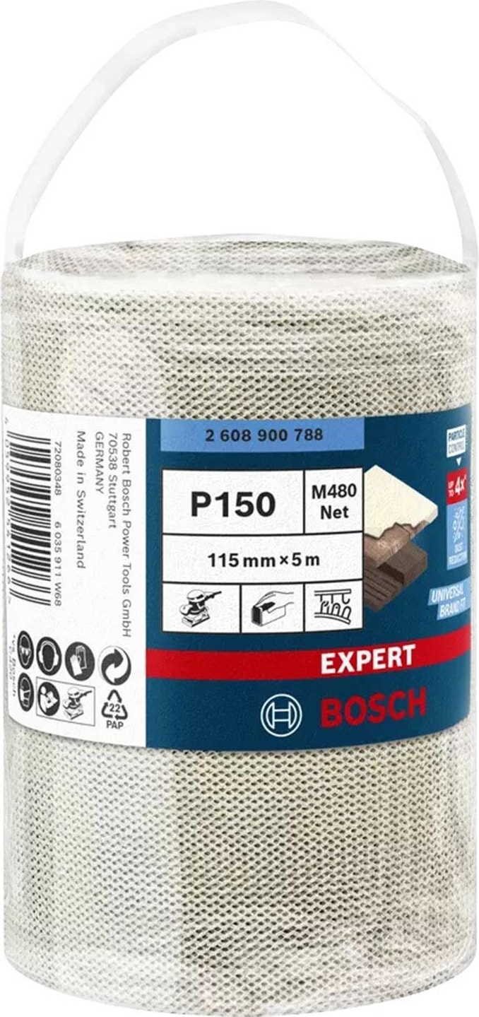 BOSCH M480 115 mm 150 Kum Cırtlı Rulo Elek Telli Ağ Zımpara 2608900788