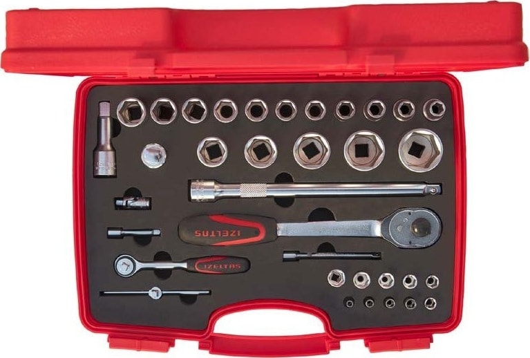 Izeltaş 1/4” - 1/2” Altı Köşe Lokma Anahtar Takımı 35 Parça 1113 00 1038