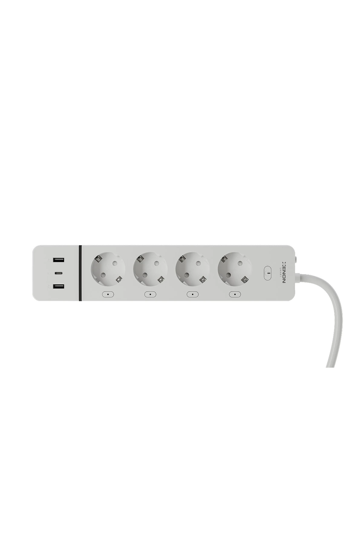 Akıllı Çoklu 4'lü Priz Wi-Fi 2 USB-A ve 1 USB-C 3680W 180 cm Google ve Alexa Mobil Kontrol X7087