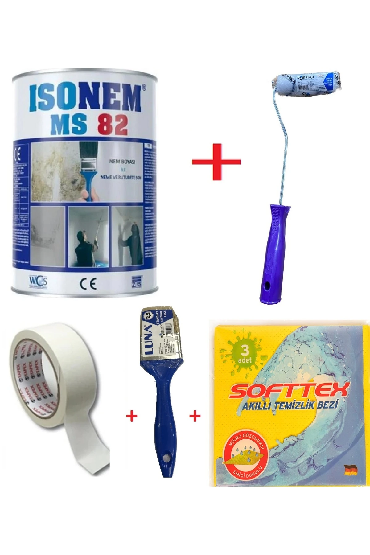 Ms 82 Nem Ve Rutubet Boyası Epoksi Rulo 10 Cm Fırça Maskeleme Band Temizlik Bezi