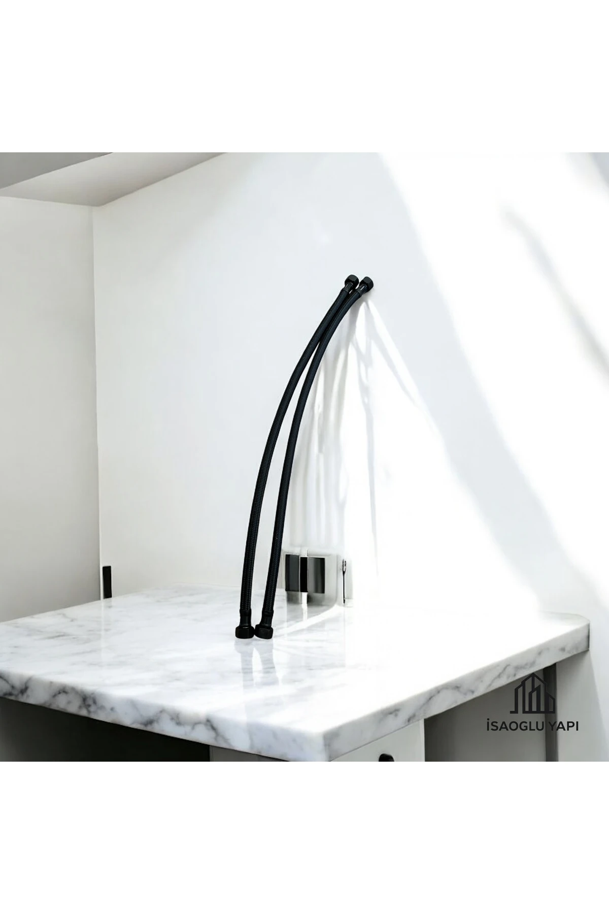 Siyah Klozet Flexi 50 Cm 2 Adet Çelik Örgülü Hortum