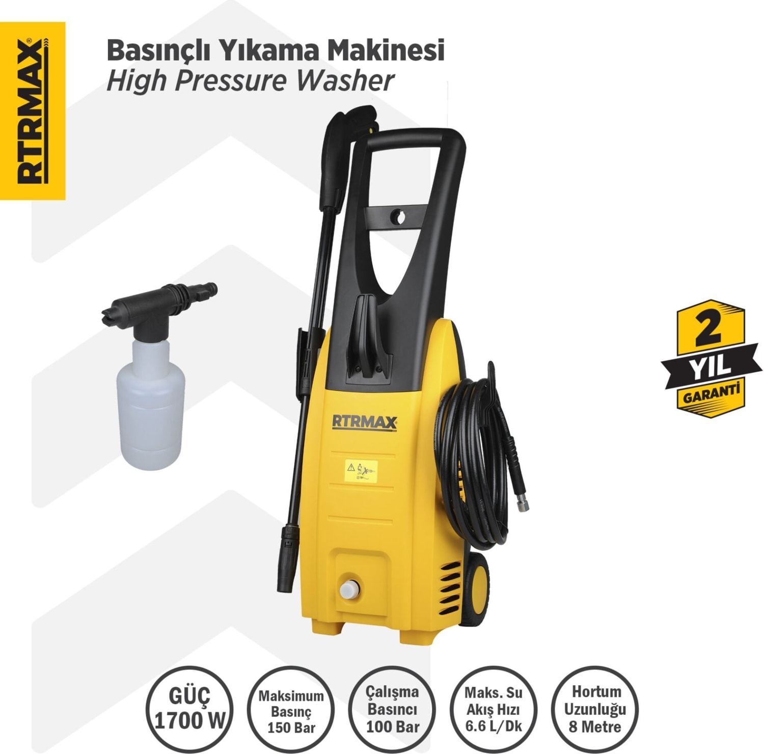 RTM711 Yüksek Basınçlı Yıkama 1700 W 150 Bar