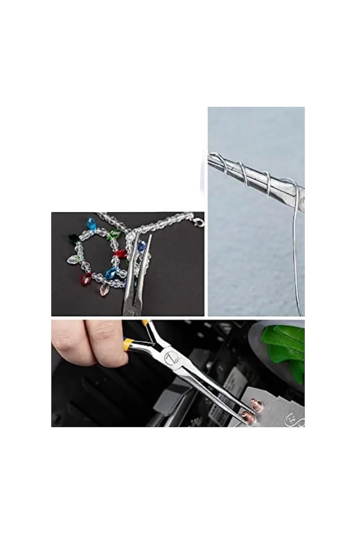 Takı yapımı karga burnu, elektirik karga burnu, silikon saplı karga burnu 15cm