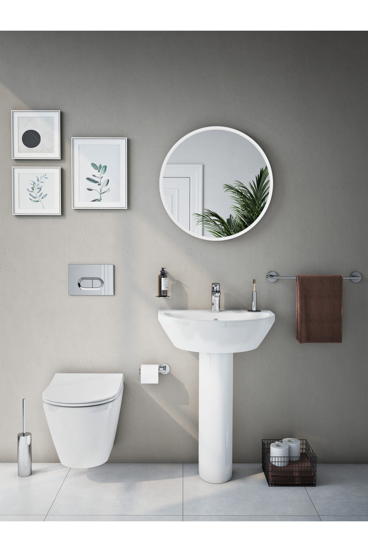 Root Round A42705 Lavabo Bataryası, Krom