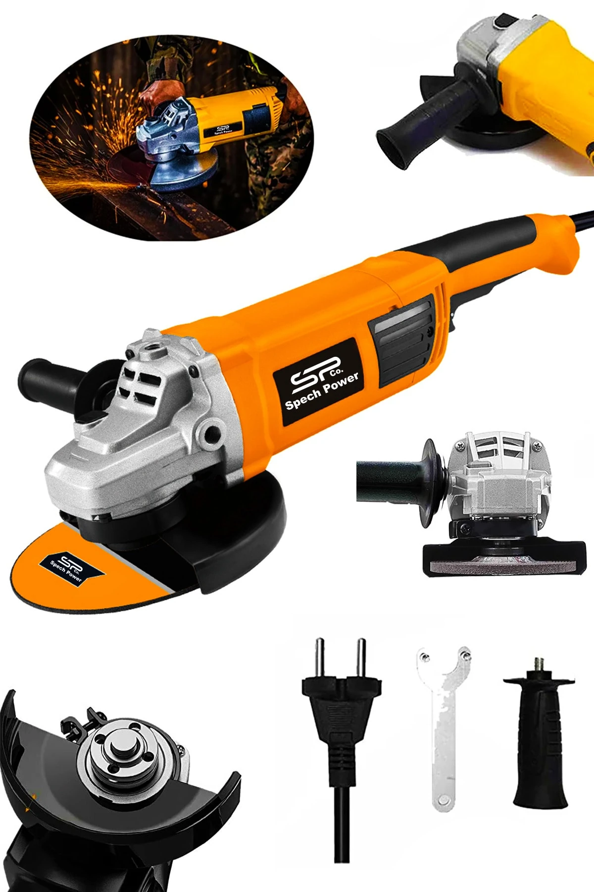 Amerikan 2400 Watt 180 Mm Tam Profesyonel Soğutmalı Kesim Büyük Boy Taşlama Demir Kesme Makinasi