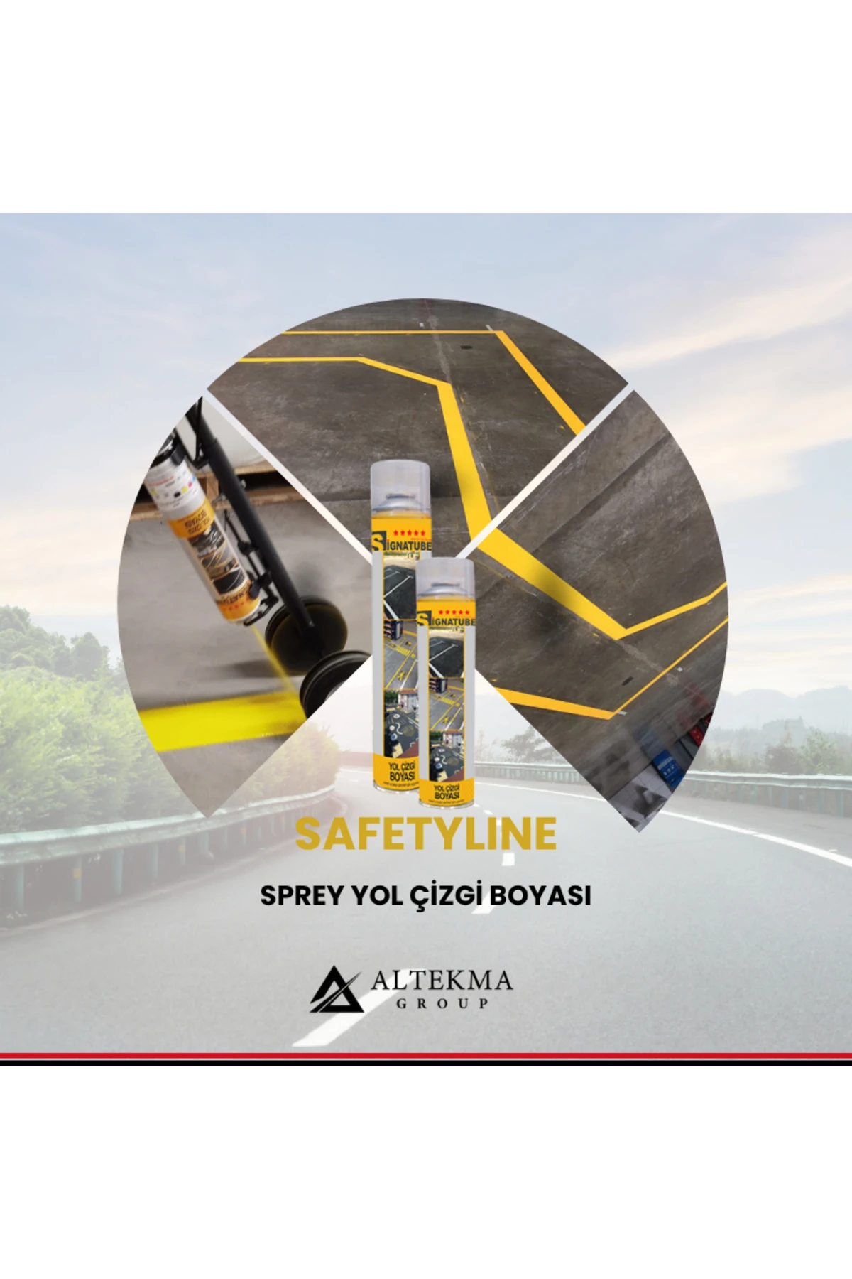 Safetyline -Sprey Yol Çizgi Boyası Sarı 500 ML