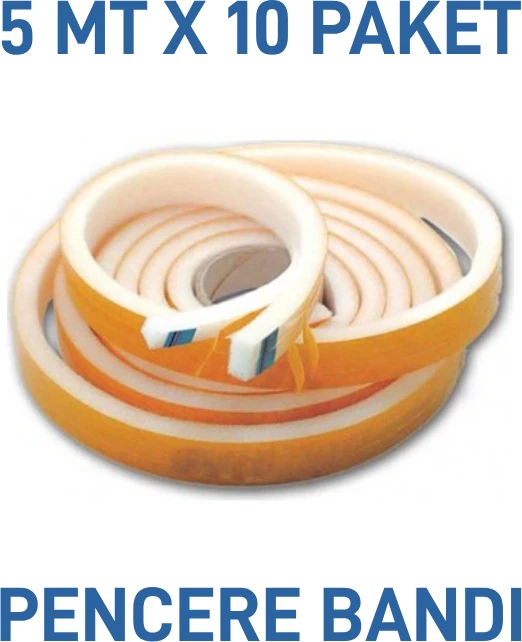 10 Adet Yapışkanlı Pencere Bandı Isı Yalıtım Süngeri (5 Mt X 10)