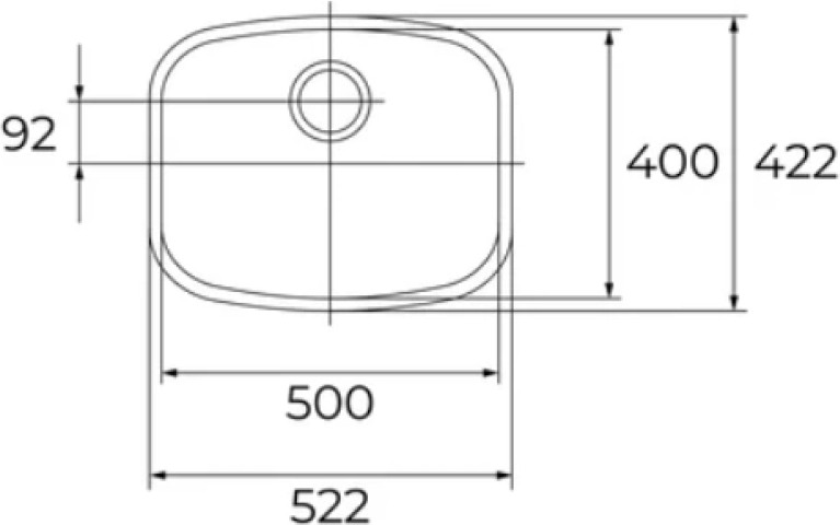 BE 50.40 Tezgahaltı Eviye Paslanmaz Çelik 50 cm 40108510