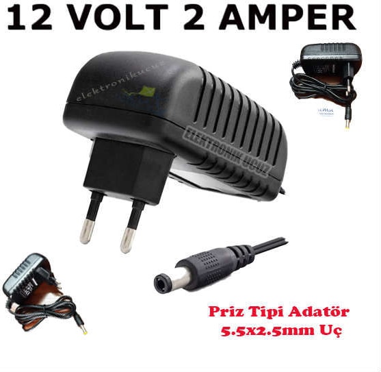 PowerLux Kamera Dvr Adaptörü 12V 2A Ac Dc 12V2A 12V 2 Amper 12V 2AH Adaptör DJ152-01