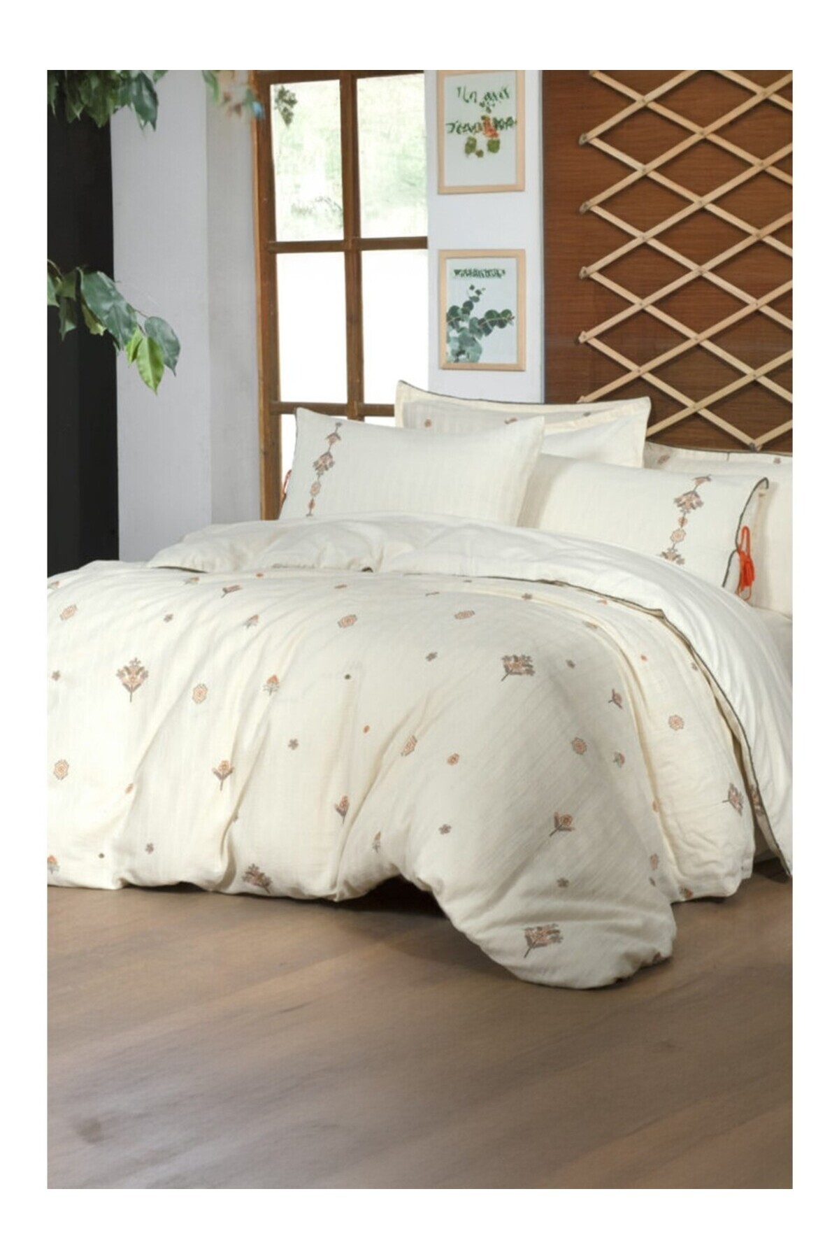 Idil Ekru %100 Pamuk Mood Comfort Çift Kişilik Nevresim Takımı