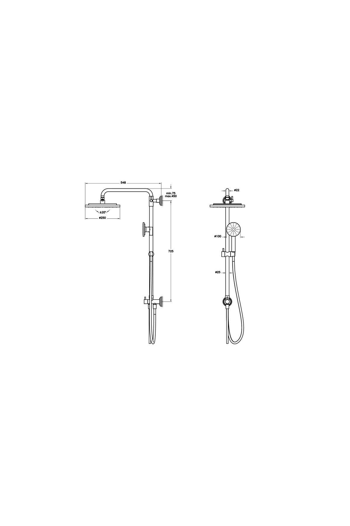 Origin Classic A45793 Duş Kolonu, Krom