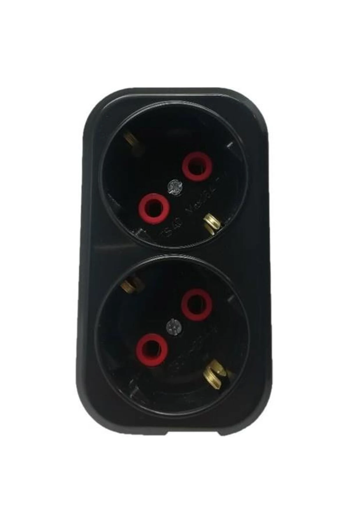 İkili Anah. Golyat Düz Tip Fiş-Priz Siyah
