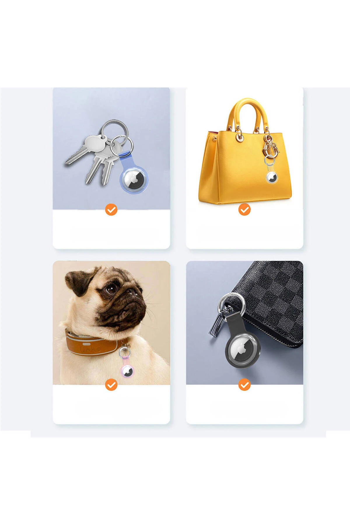 Airtag Uyumlu Yumuşak Silikon Anahtarlık Kılıf