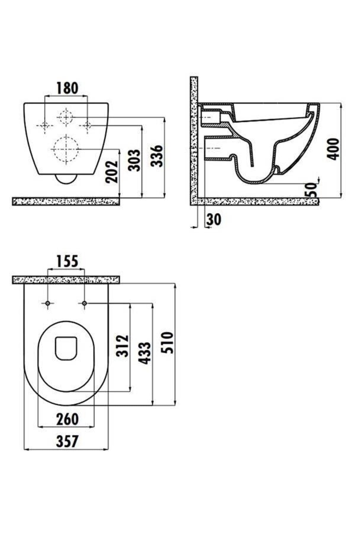 FE322 Free Asma Klozet Rim-Off Siyah Mat + Duck Y.K Siyah Mat Kapak