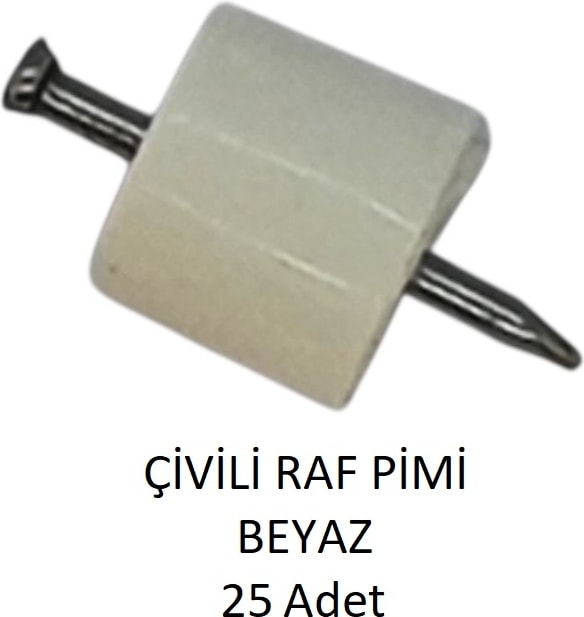 Çivili Raf Pimi Beyaz 25 Adet